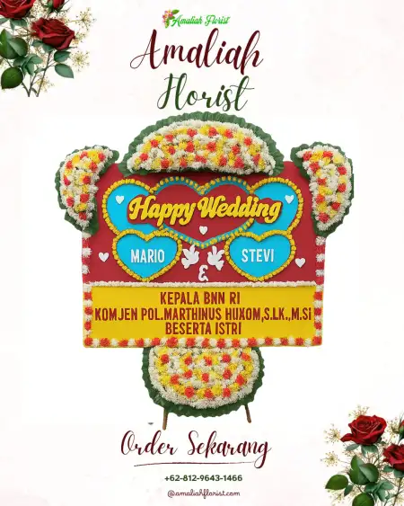 Papan Bunga Pernikahan Marongge